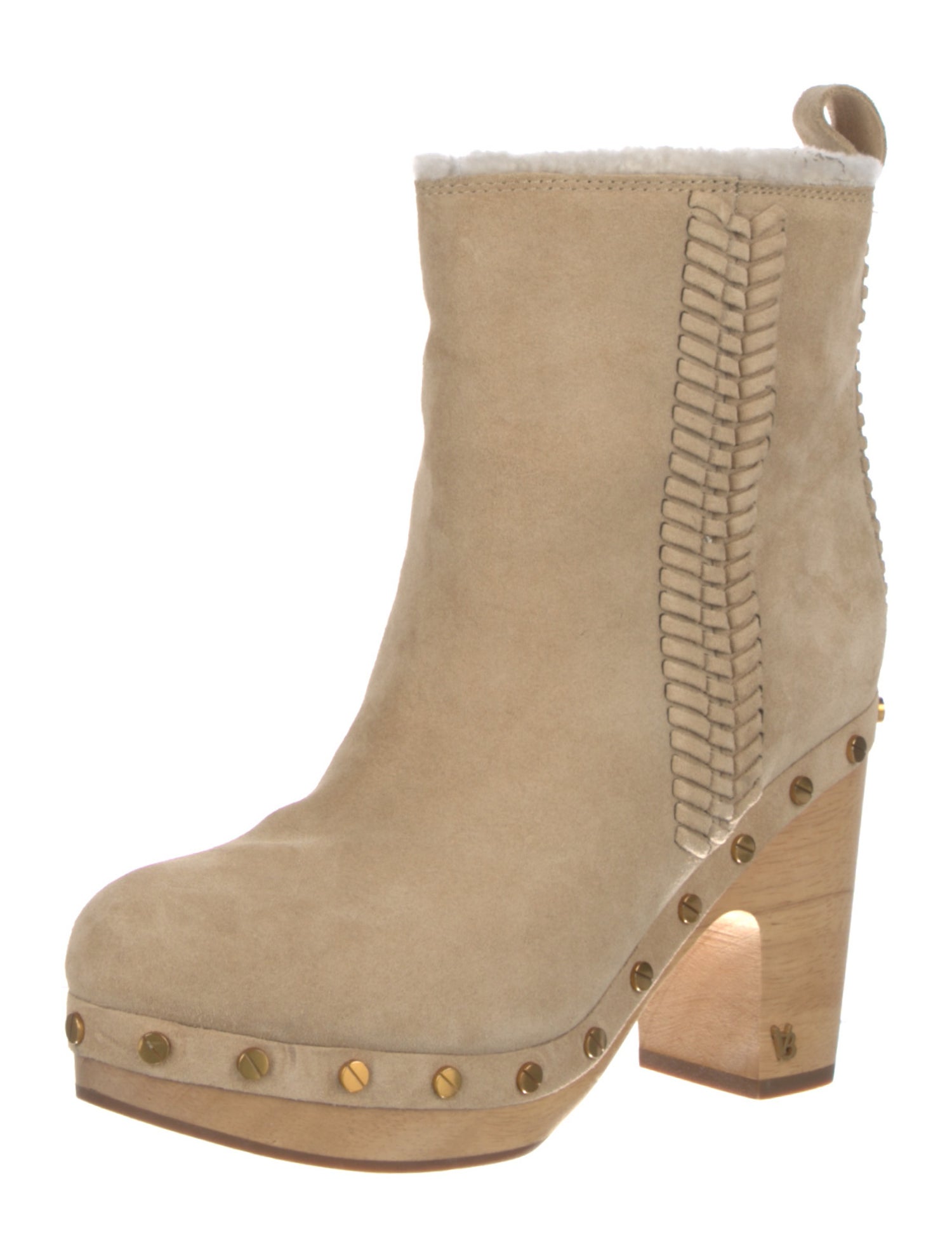 Veronica Beard Suede Whipstitch Trim Boots