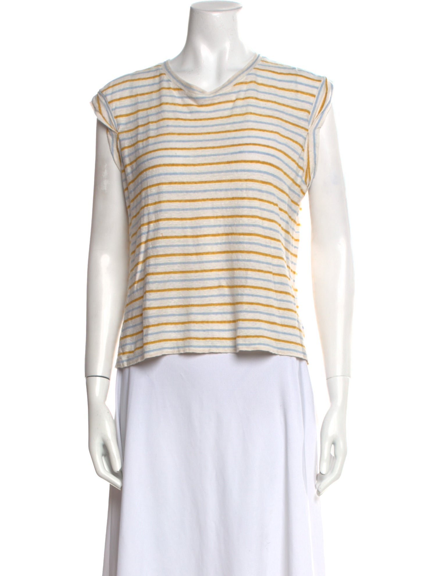 Veronica Beard Linen Striped T-Shirt