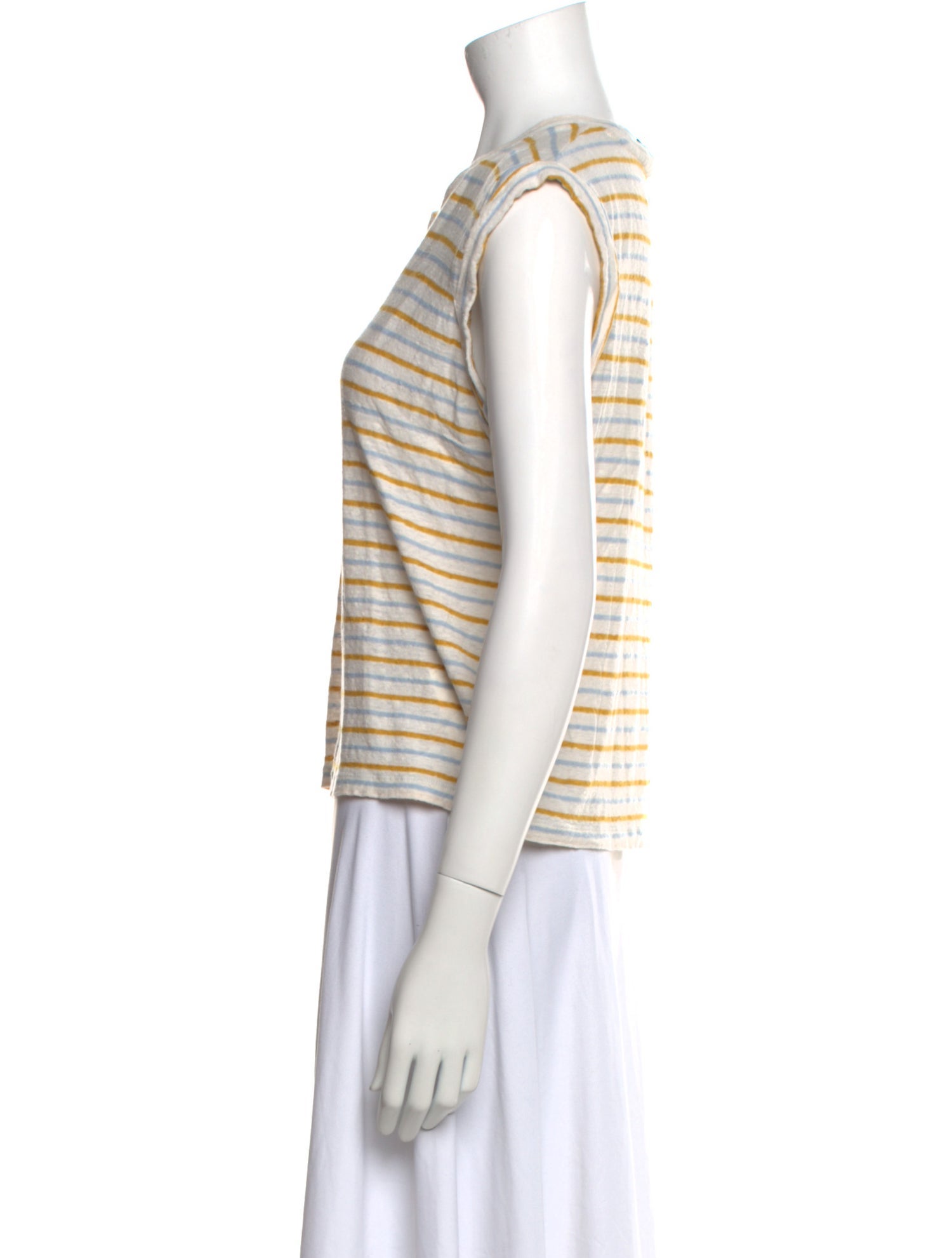 Veronica Beard Linen Striped T-Shirt