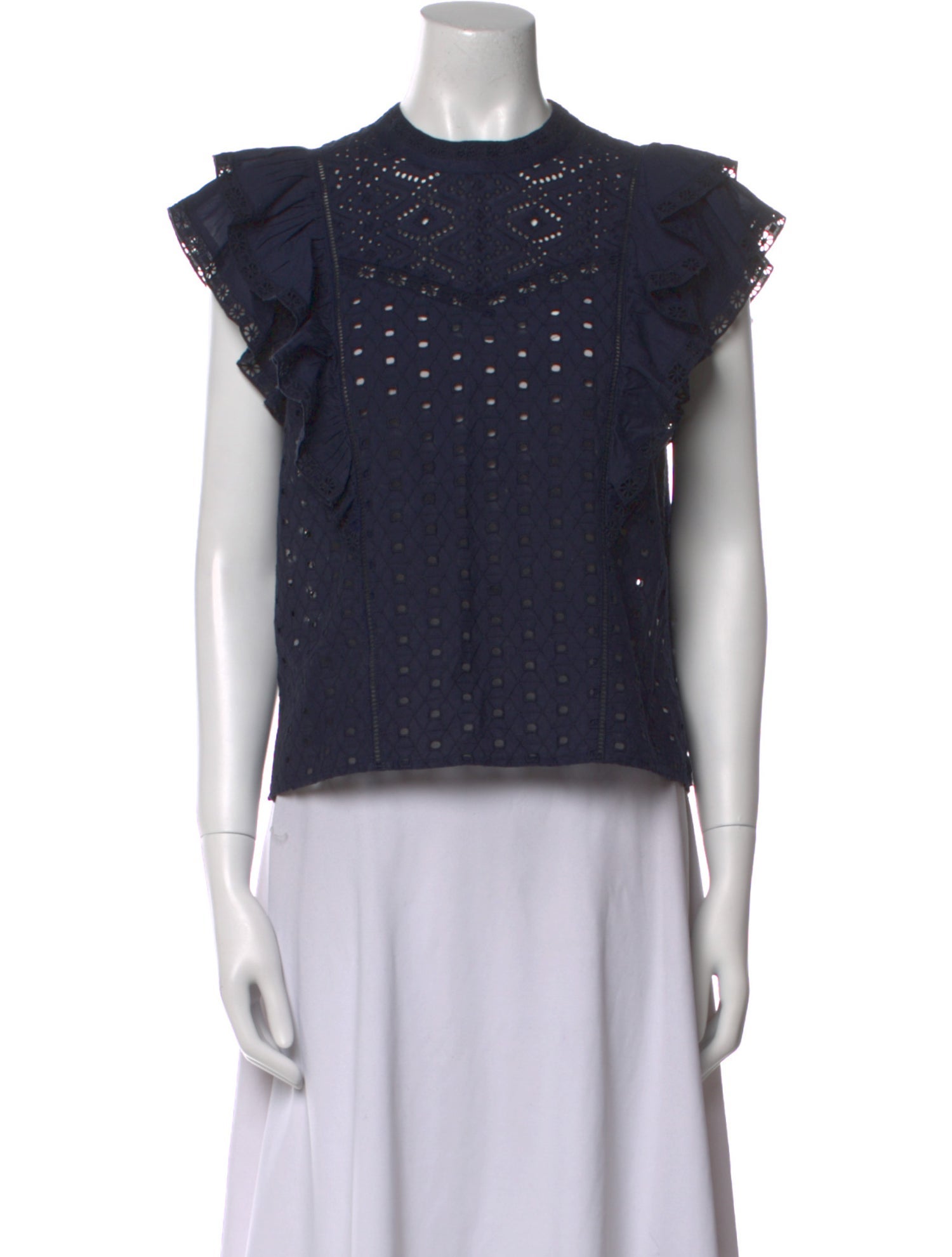 Veronica Beard Crew Neck Short Sleeve Blouse