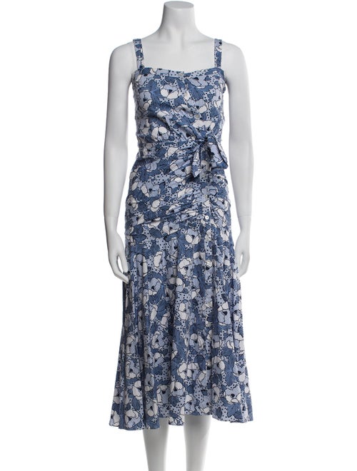 Veronica Beard Floral Print Long Dress