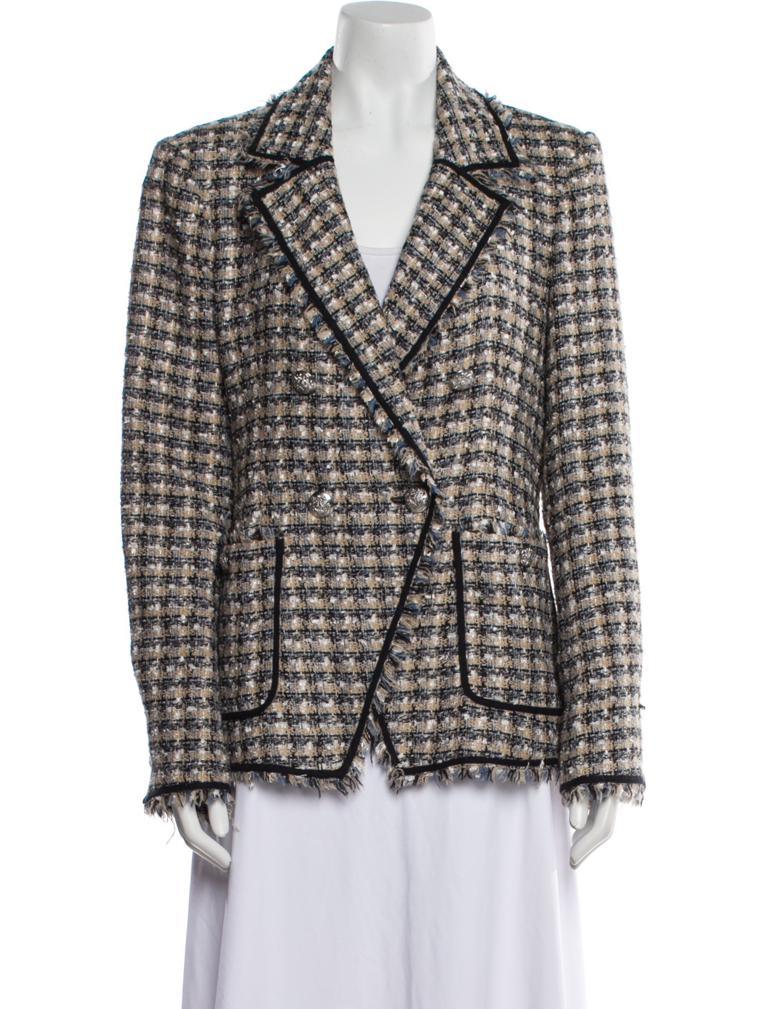Veronica Beard Tweed Tweed Pattern Blazer