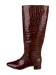 Veronica Beard Embossed Leather Animal Print Riding Boots