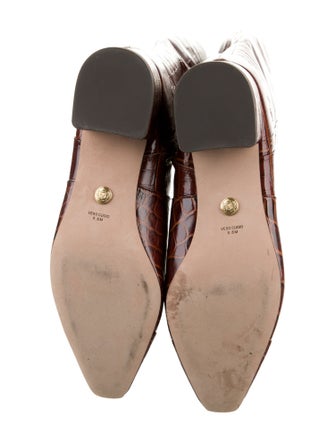 Veronica Beard Embossed Leather Animal Print Riding Boots