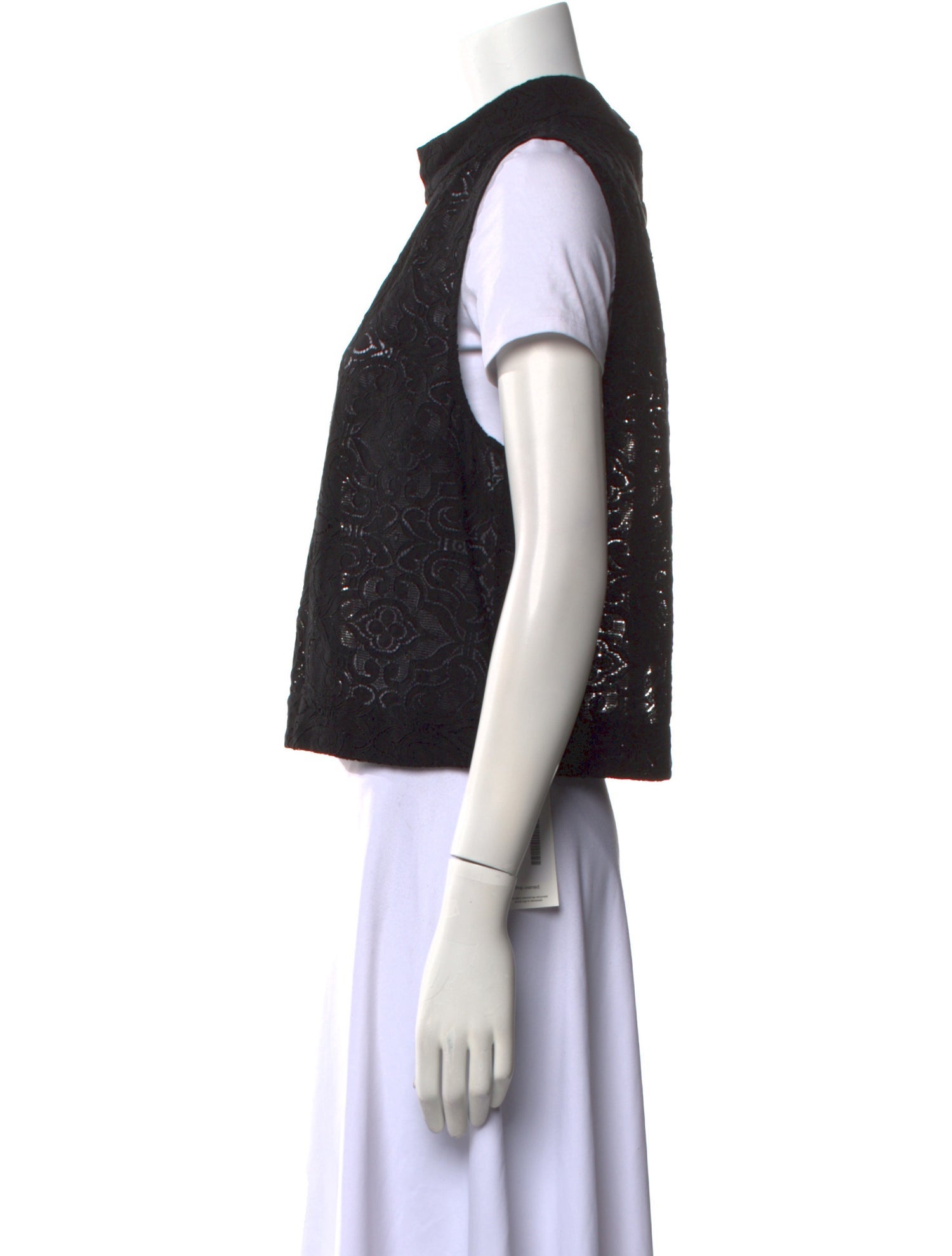 Veronica Beard Mock Neck Short Sleeve Crop Top