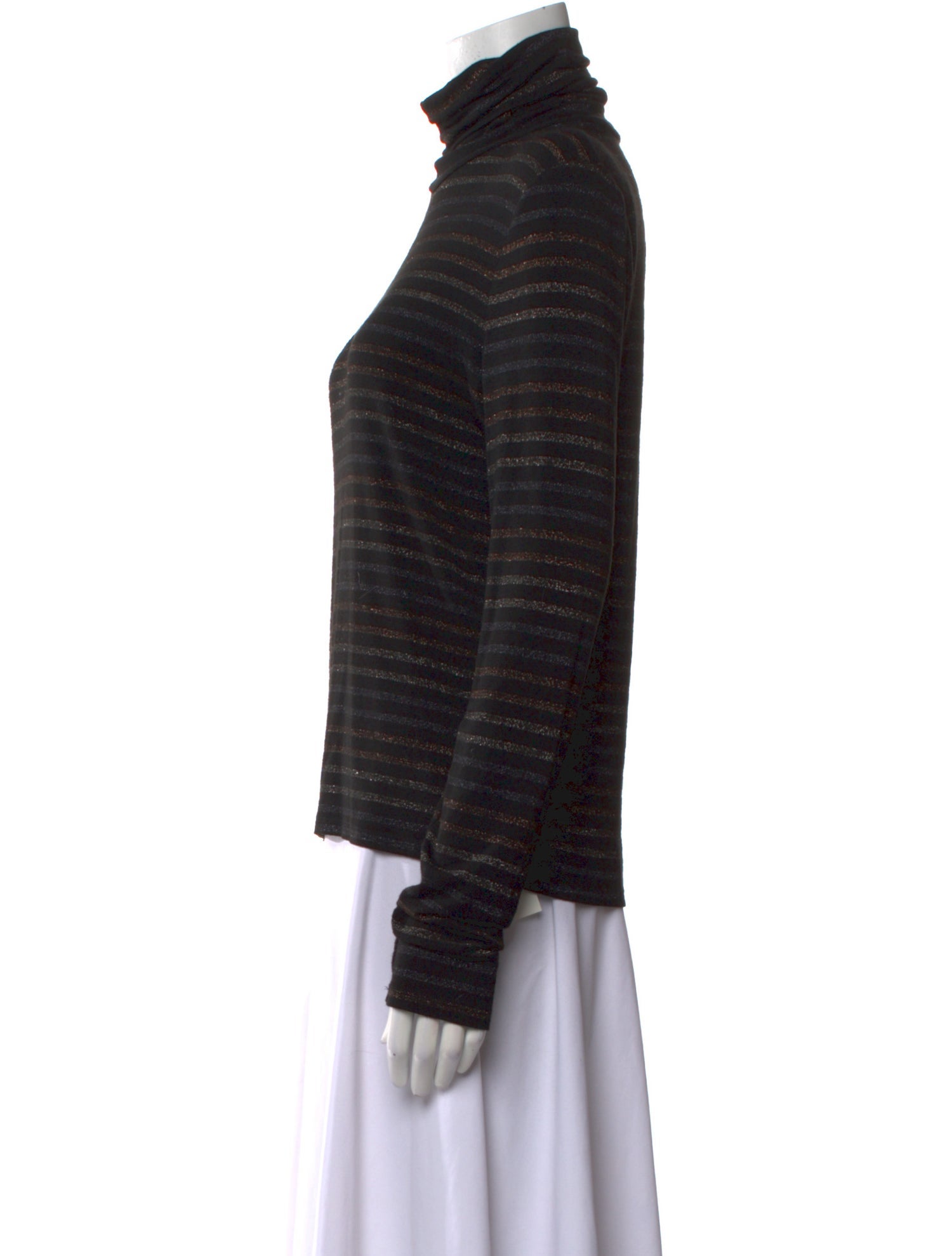 Veronica Beard Striped Turtleneck Top
