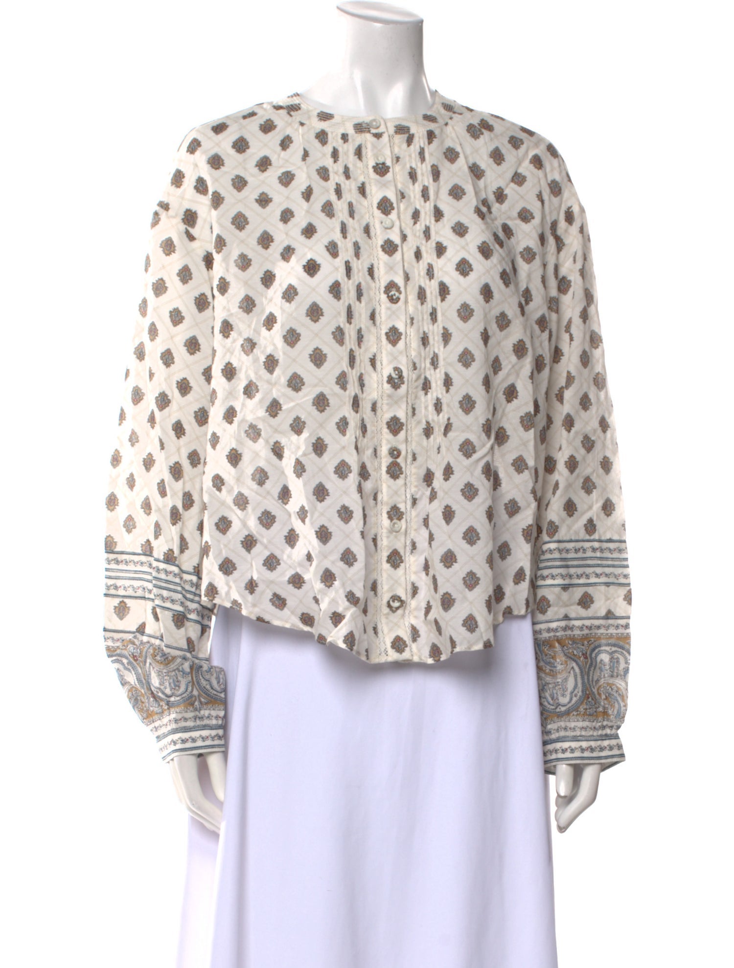 Veronica Beard Printed Crew Neck Blouse w/ Tags