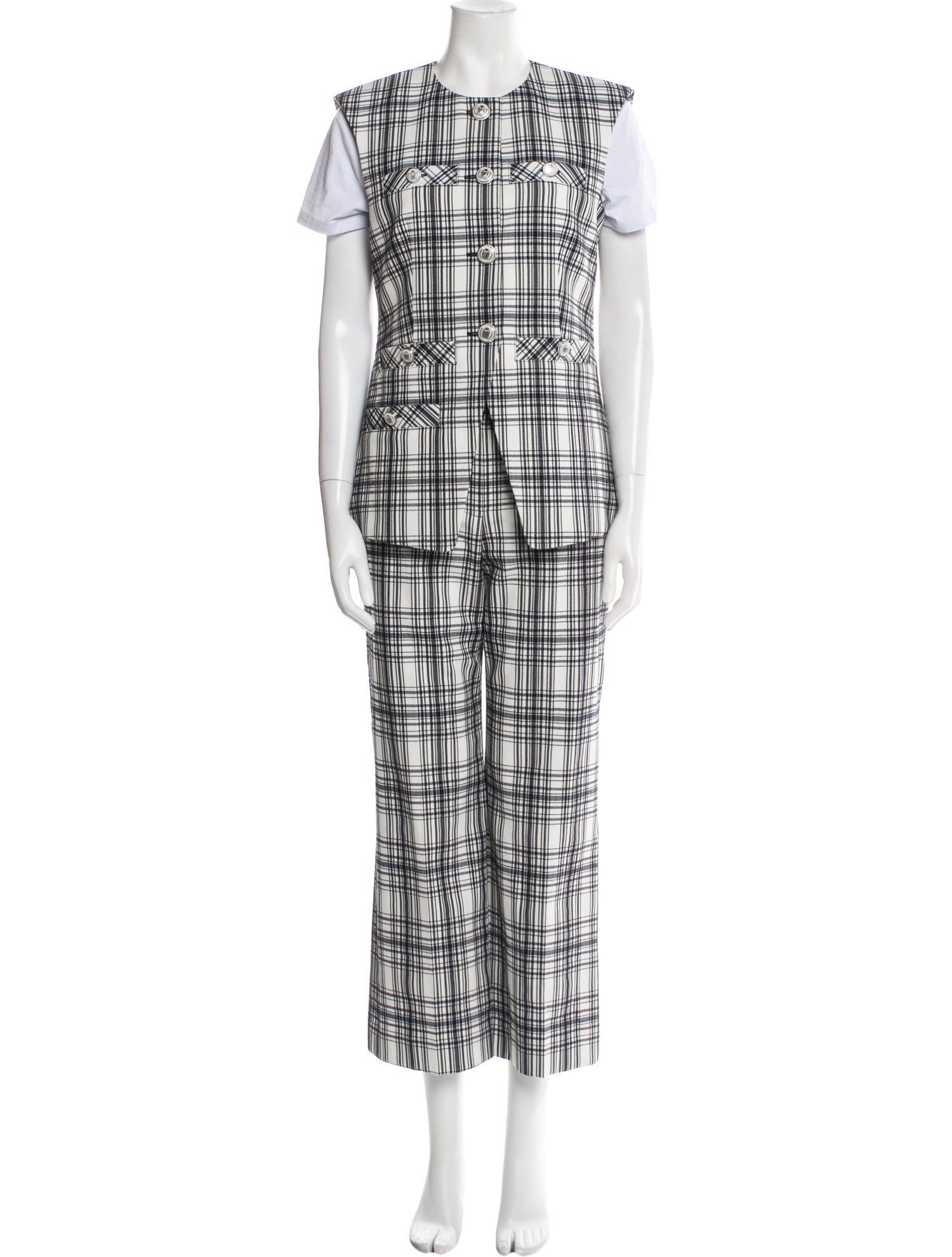 Veronica Beard Plaid Print Pant Set