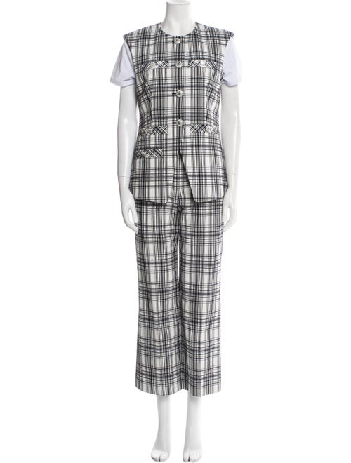 Veronica Beard Plaid Print Pant Set