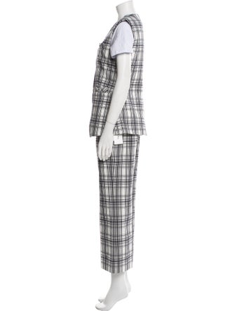 Veronica Beard Plaid Print Pant Set