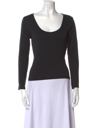 Veronica Beard Scoop Neck Long Sleeve Top