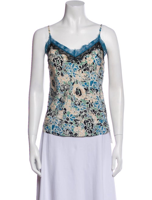 Veronica Beard Silk Floral Print Top