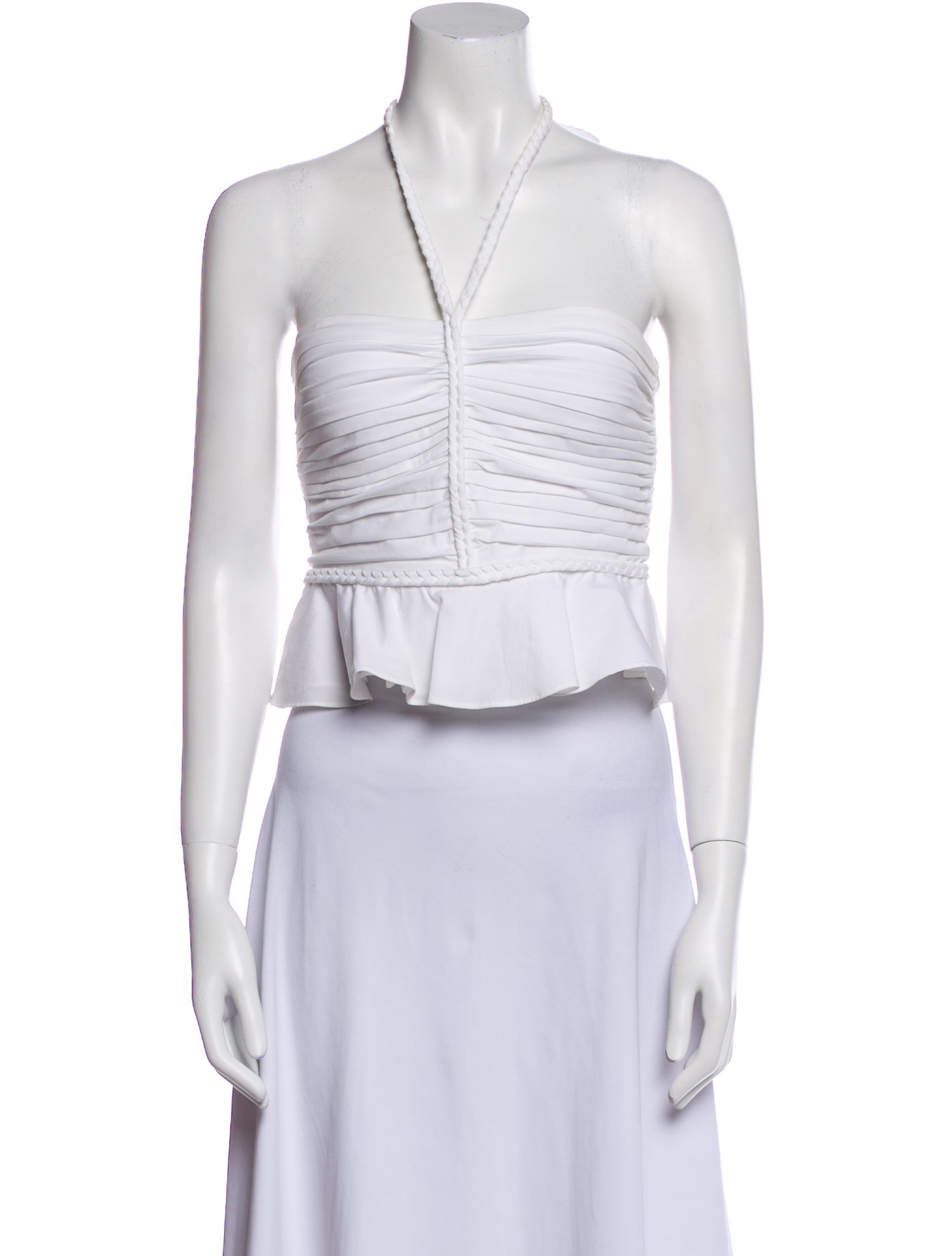 Veronica Beard Halterneck Sleeveless Crop Top