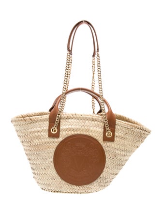 Veronica Beard Raffia Top Handle Bag