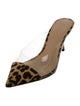 Veronica Beard Canvas Animal Print Mules