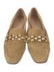 Veronica Beard Suede Chain-Link Accents Loafers