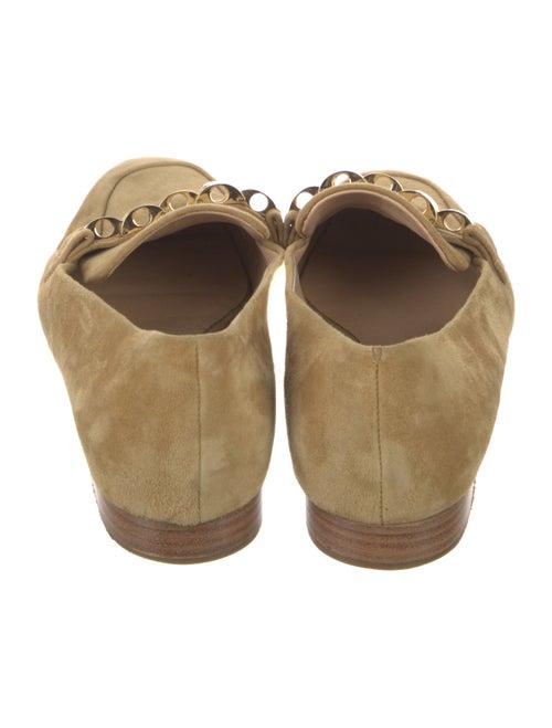 Veronica Beard Suede Chain-Link Accents Loafers