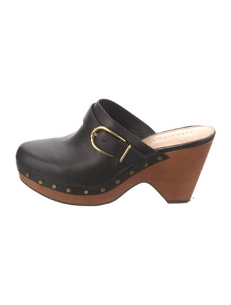 Veronica Beard Leather Studded Accents Mules