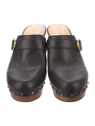 Veronica Beard Leather Studded Accents Mules