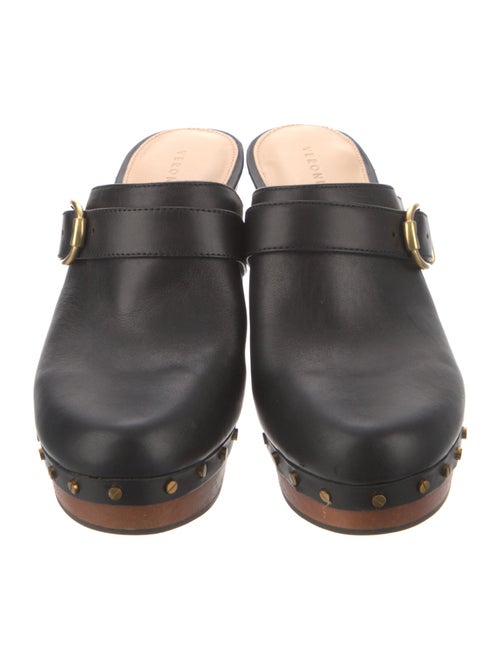 Veronica Beard Leather Studded Accents Mules