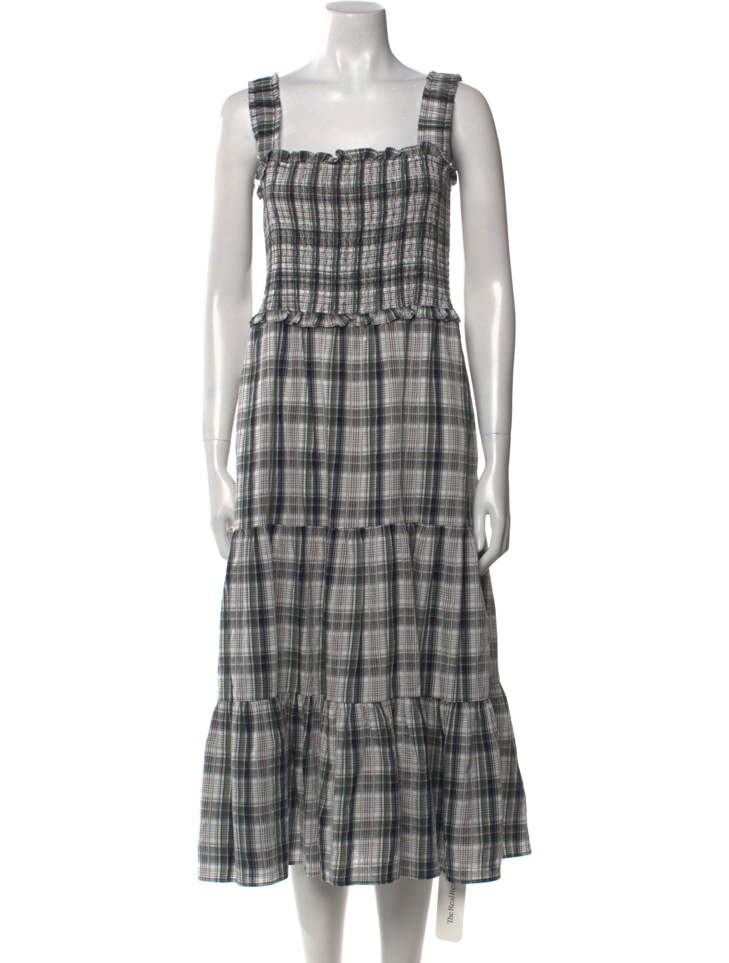 Veronica Beard Plaid Print Midi Length Dress