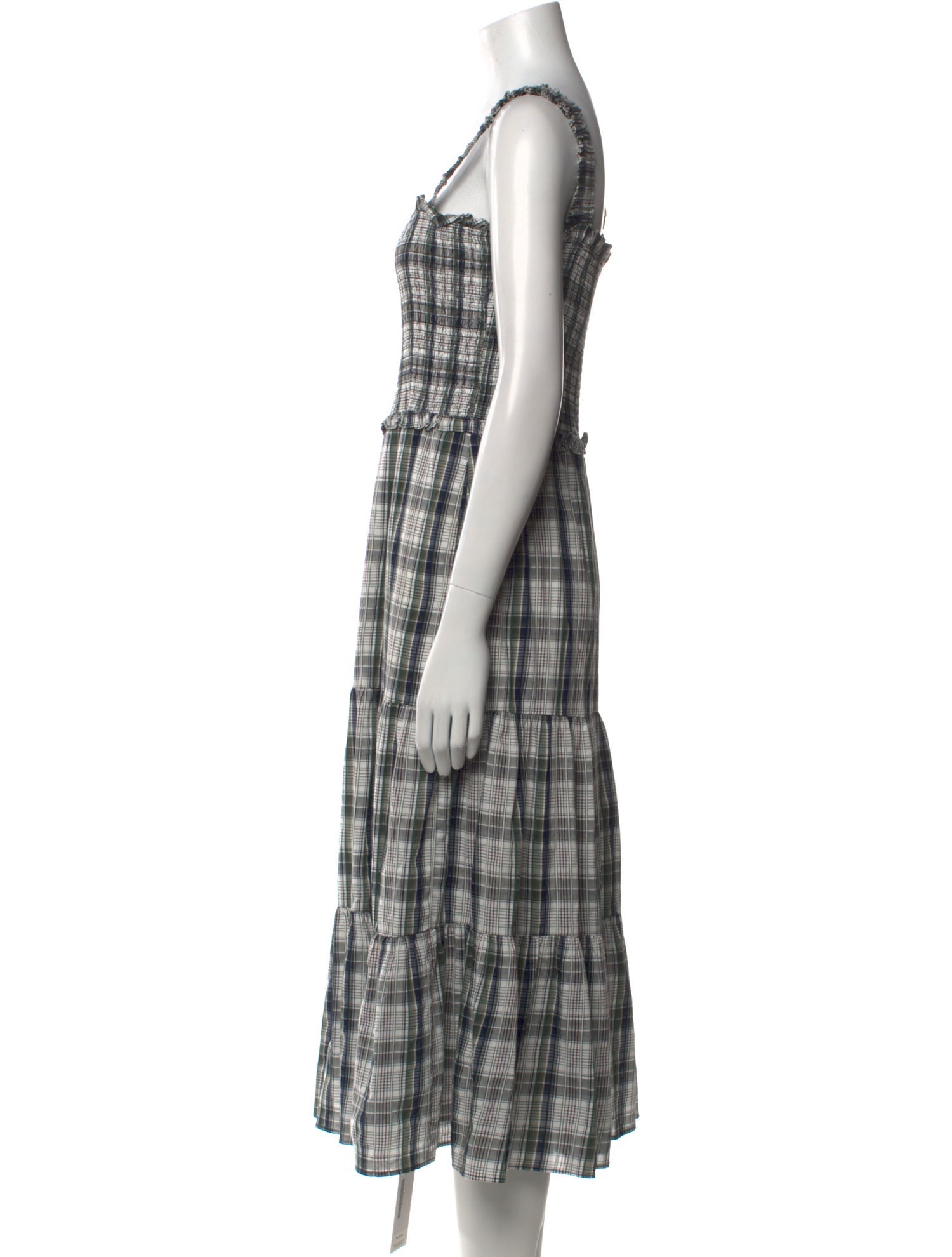 Veronica Beard Plaid Print Midi Length Dress