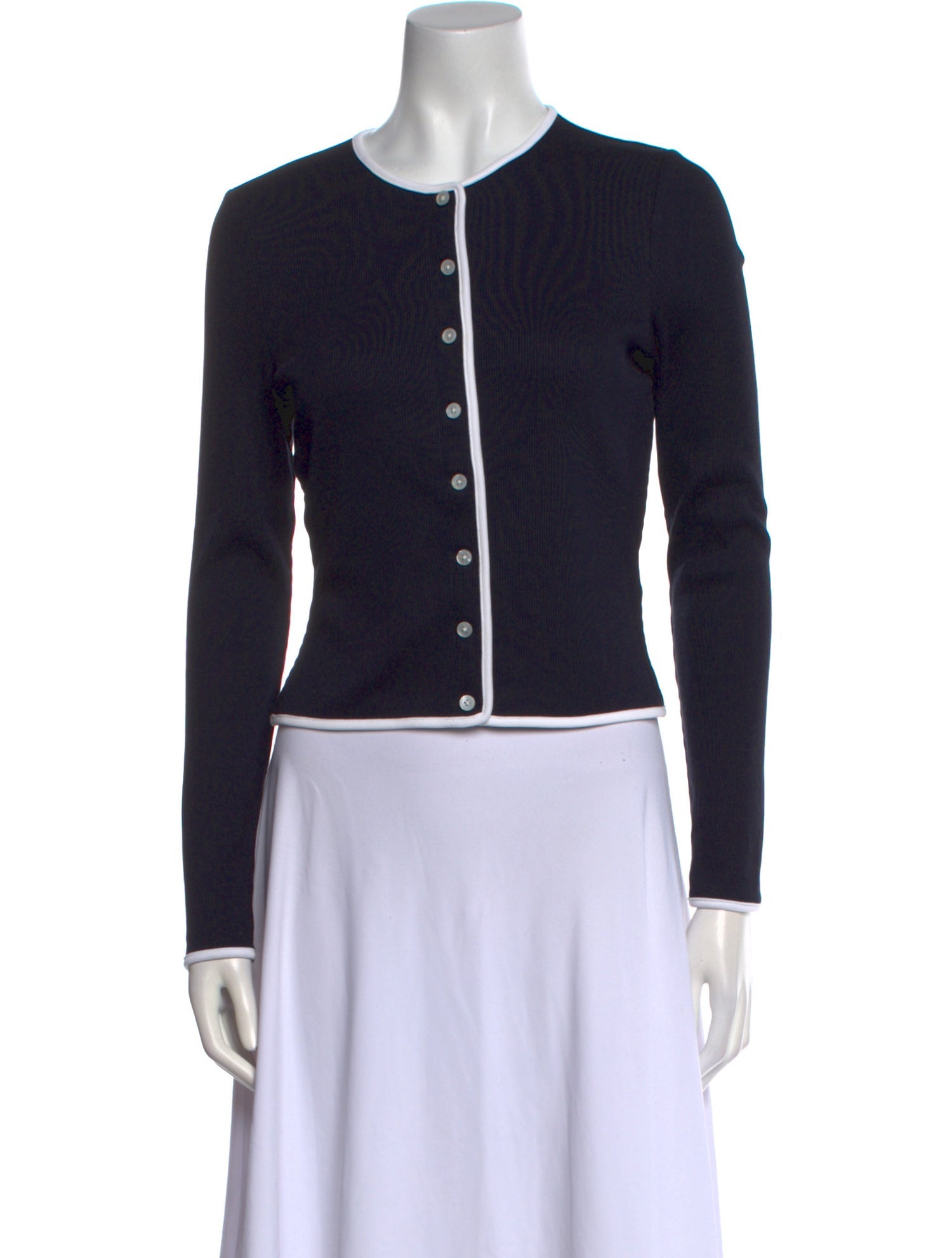 Veronica Beard Crew Neck Long Sleeve Top