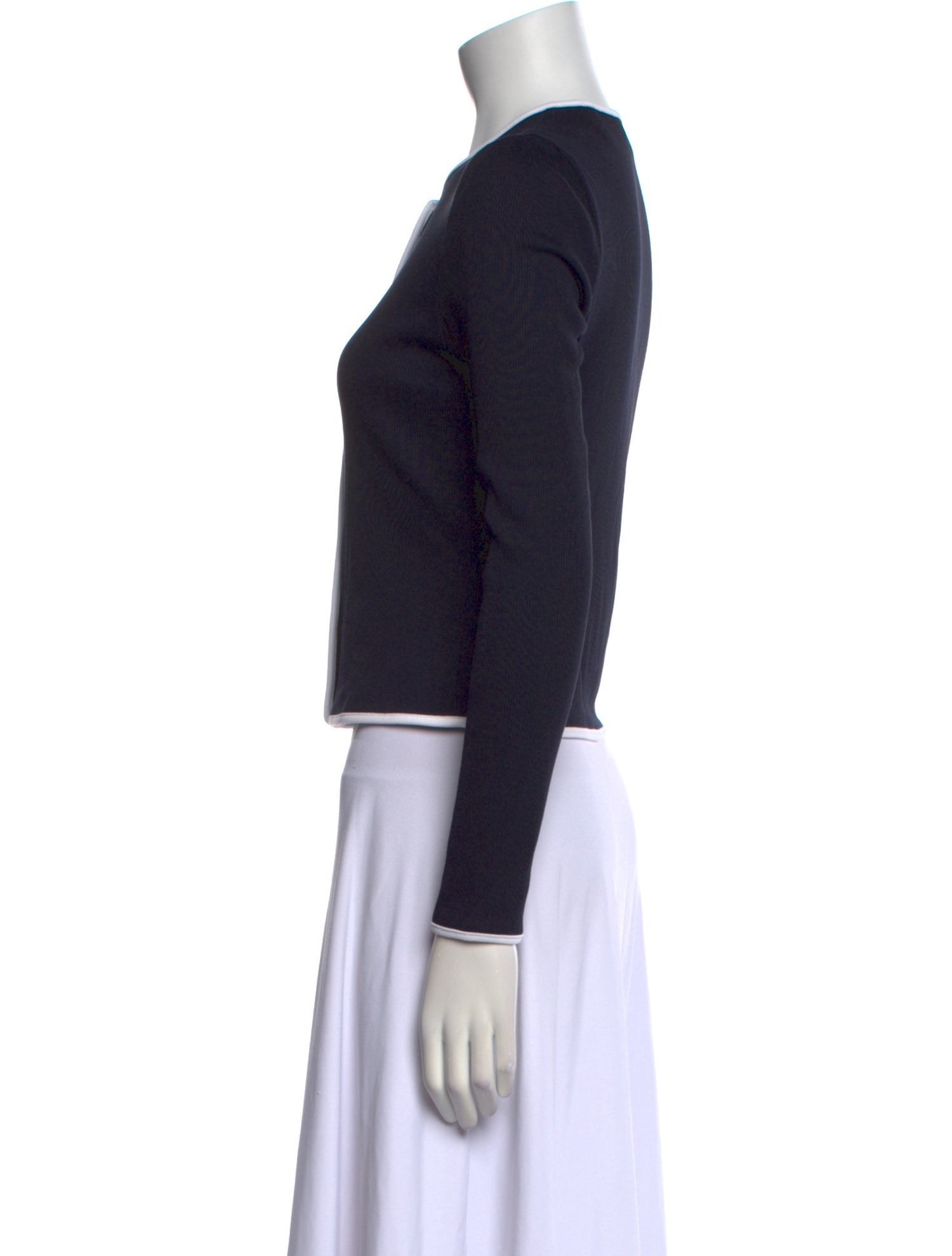 Veronica Beard Crew Neck Long Sleeve Top