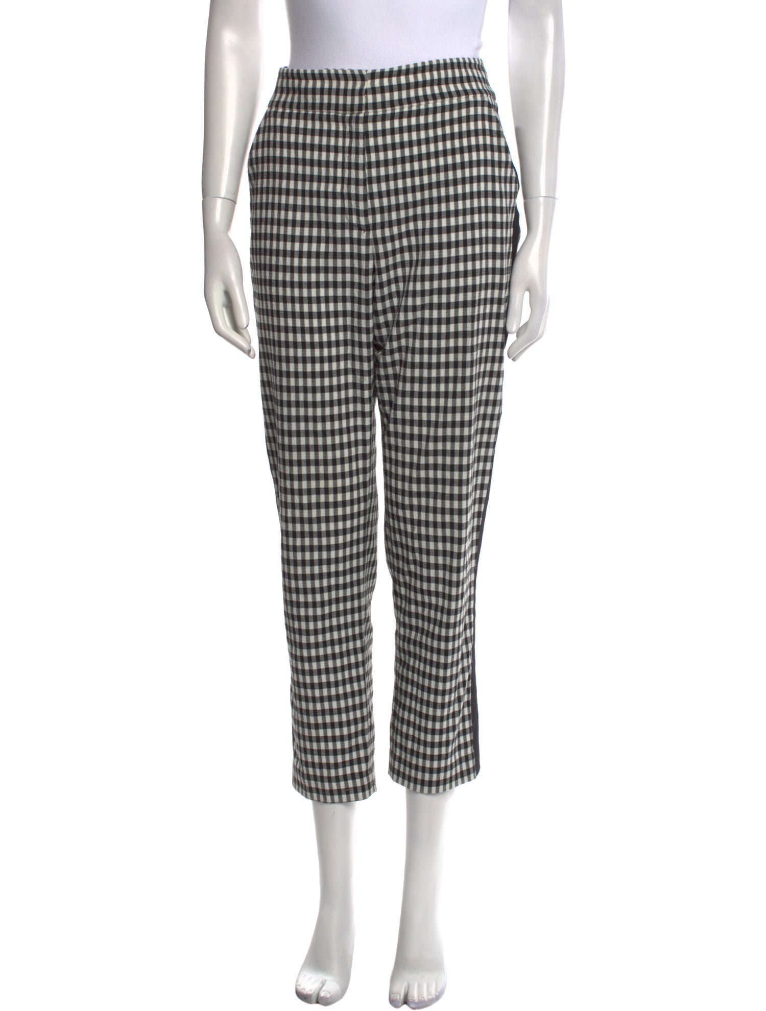 Veronica Beard Plaid Print Straight Leg Pants