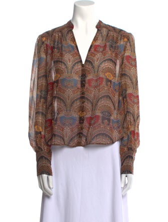 Veronica Beard Silk Paisley Print Blouse