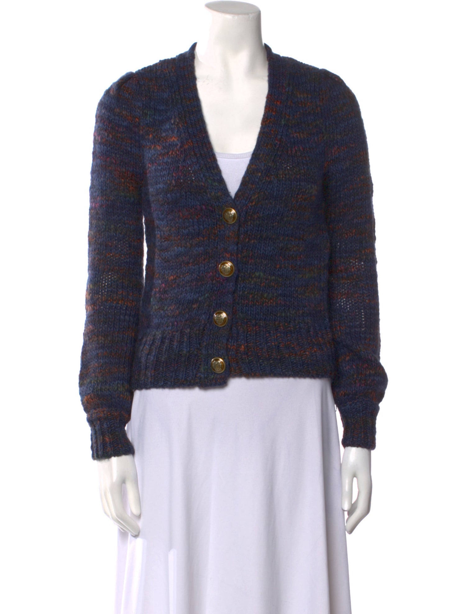 Veronica Beard Striped V-Neck Sweater