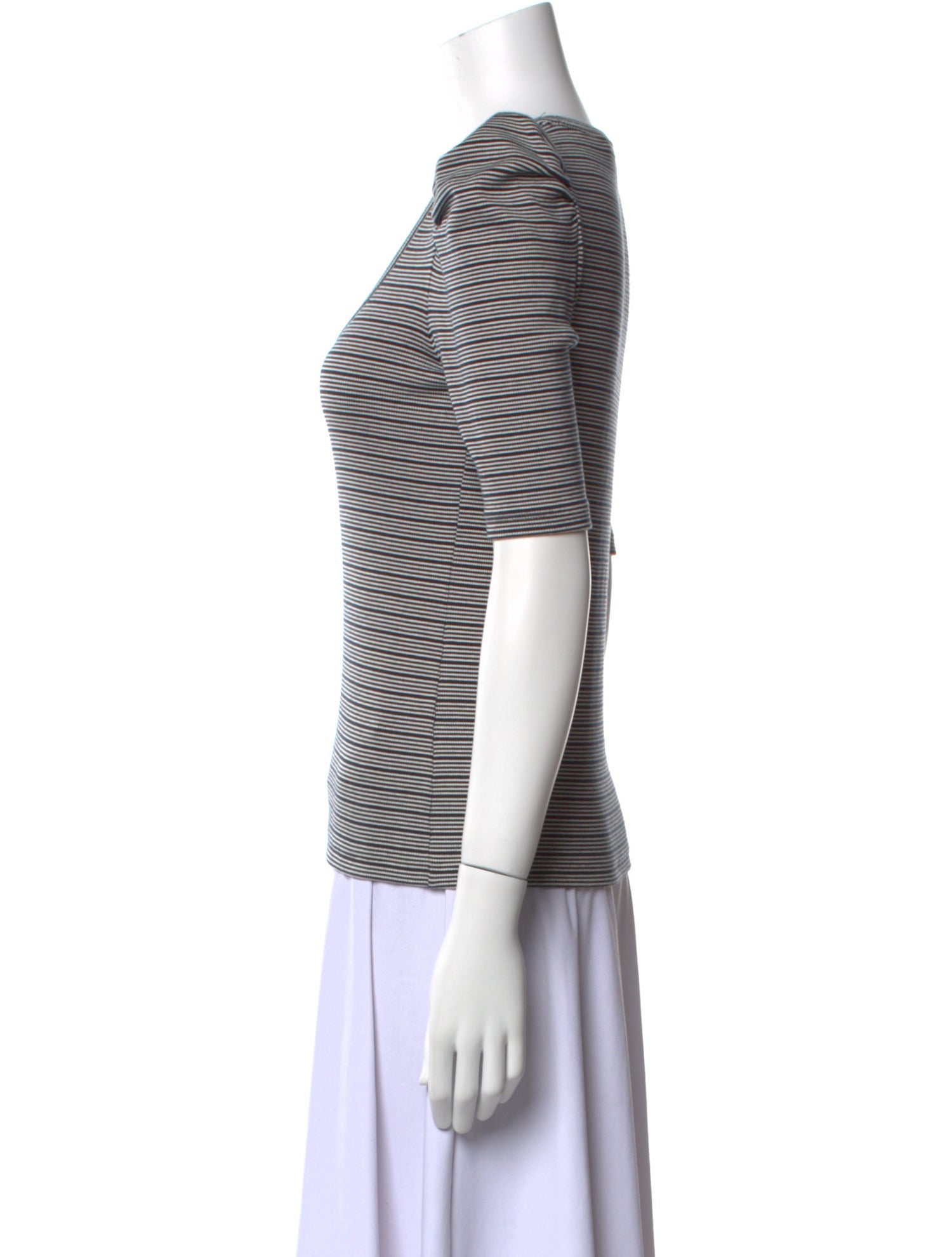 Veronica Beard Striped Scoop Neck T-Shirt