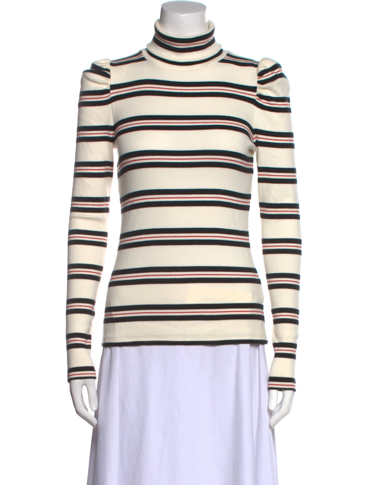 Veronica Beard Striped Turtleneck Top