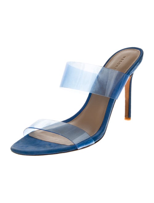 Veronica Beard Suede Leather Trim Embellishment Slides