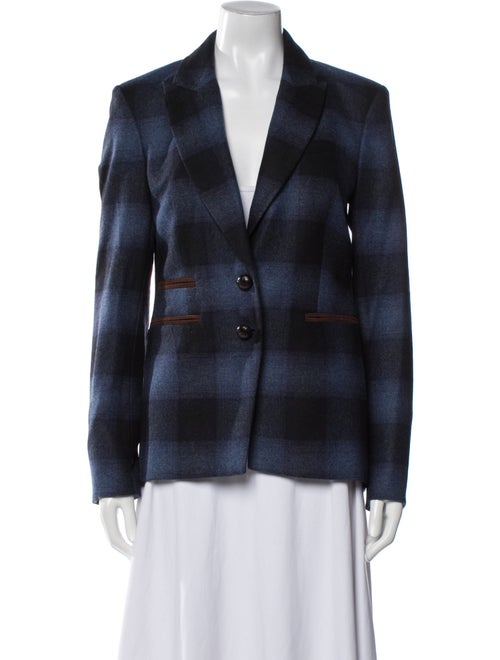 Veronica Beard Wool Plaid Print Blazer