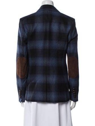 Veronica Beard Wool Plaid Print Blazer