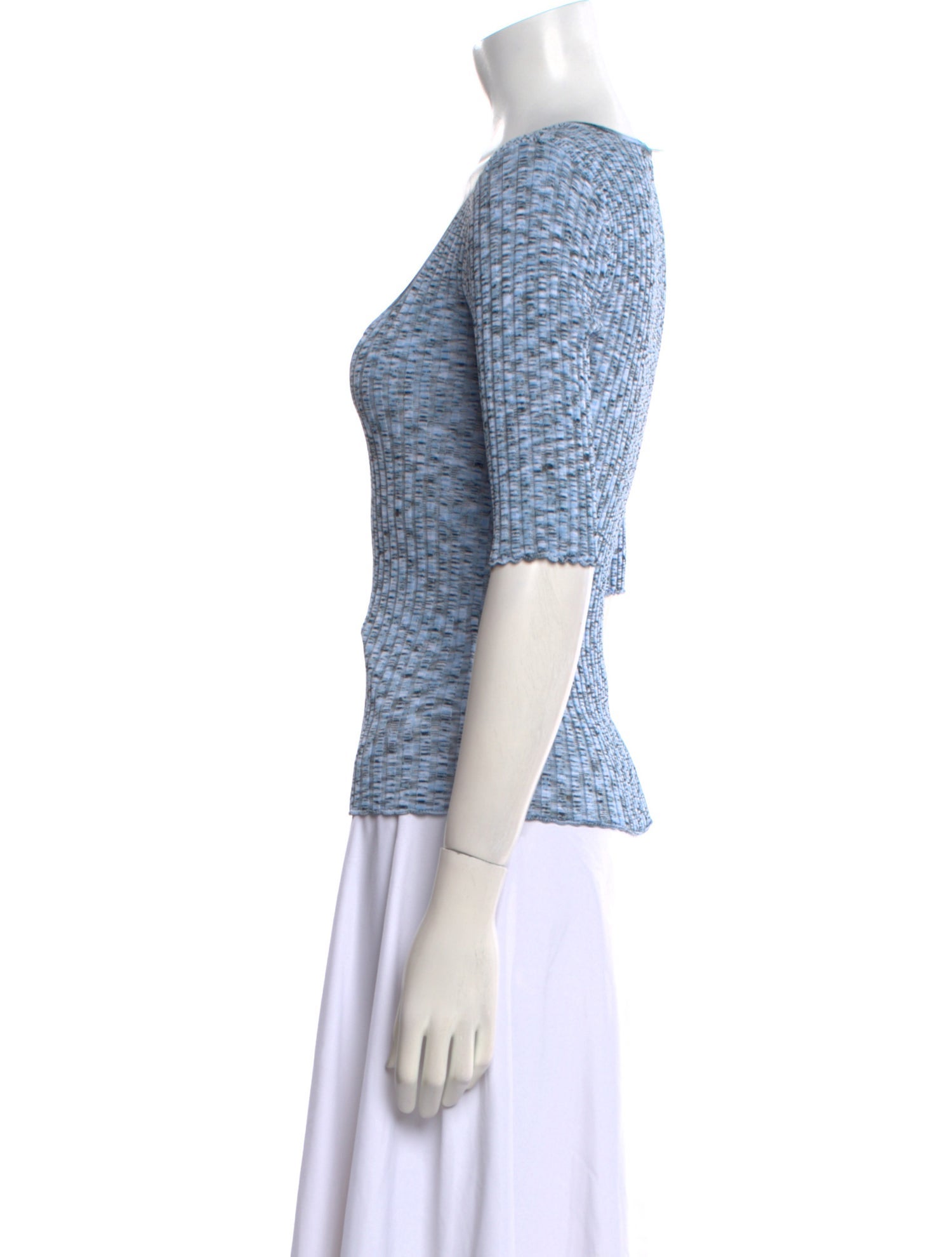 Veronica Beard Square Neckline Three-Quarter Sleeve Top