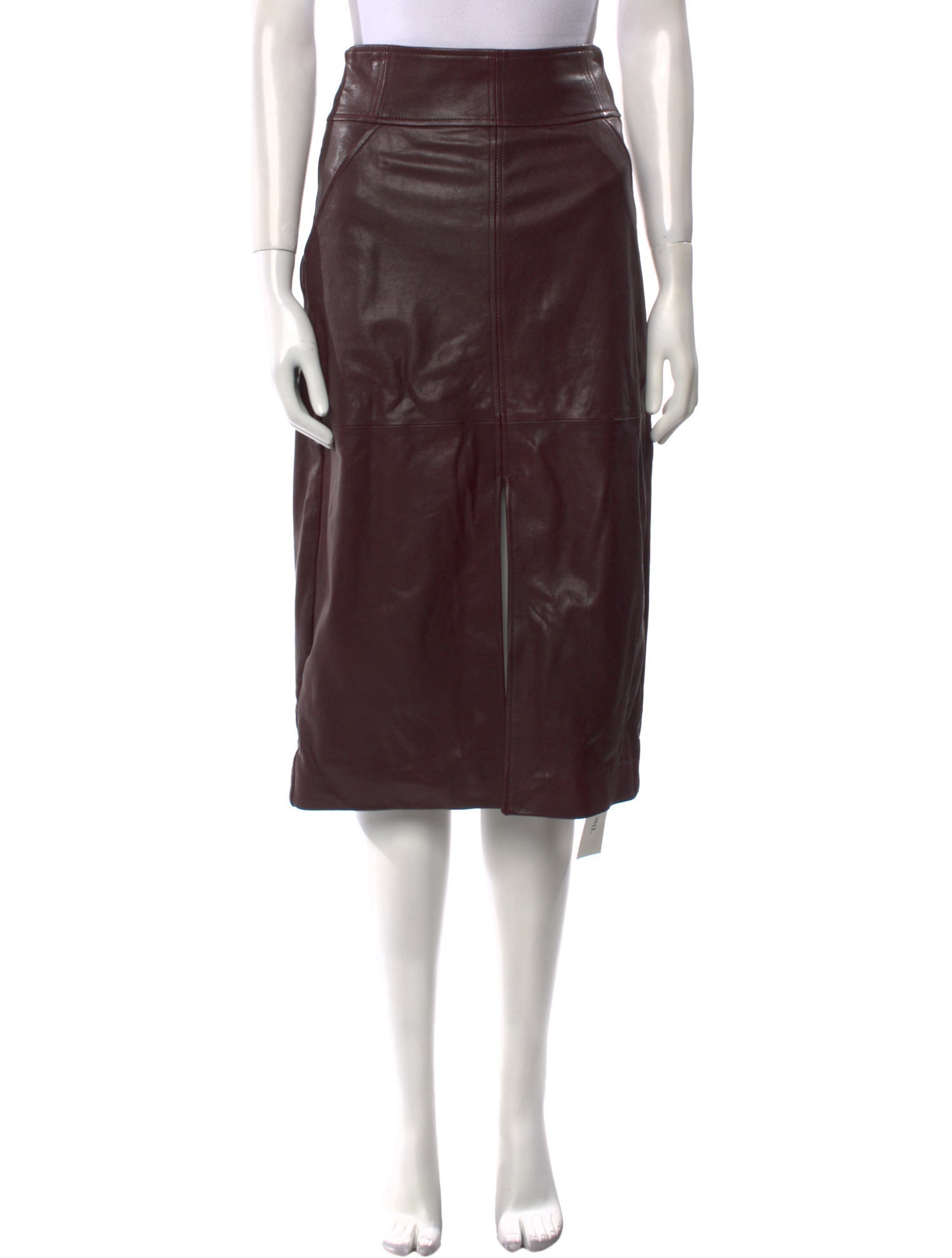Veronica Beard Leather Knee-Length Skirt