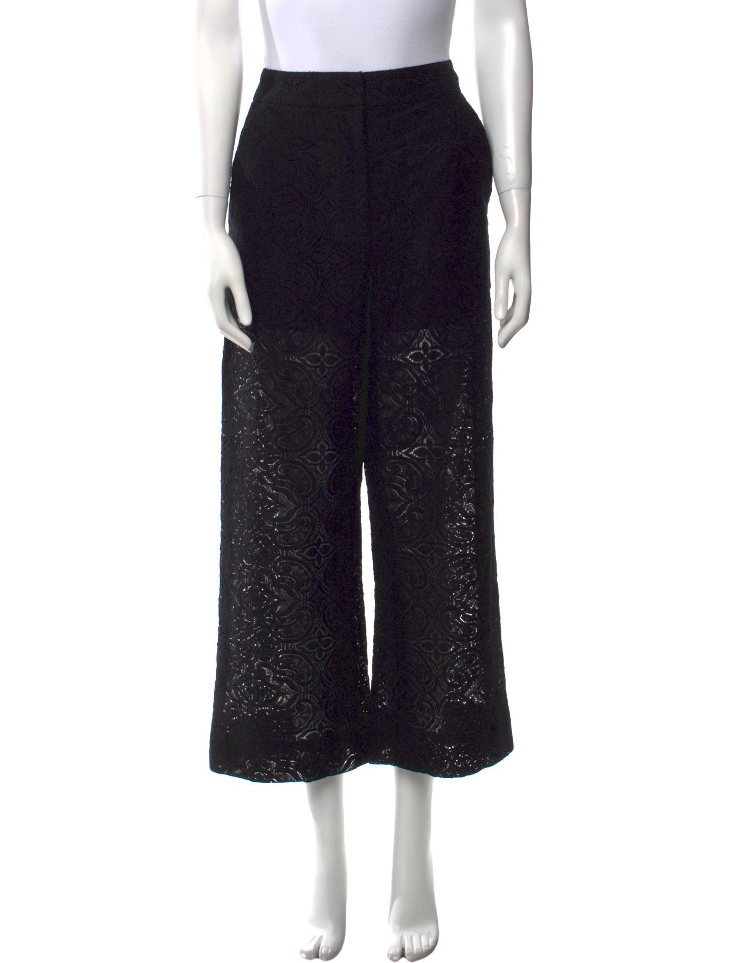 Veronica Beard Lace Pattern Wide Leg Pants