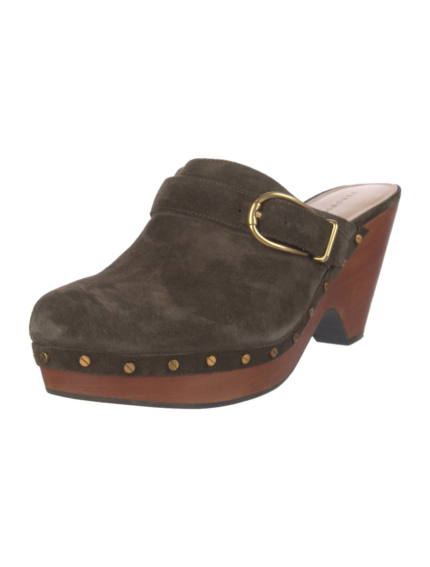 Veronica Beard Suede Studded Accents Mules