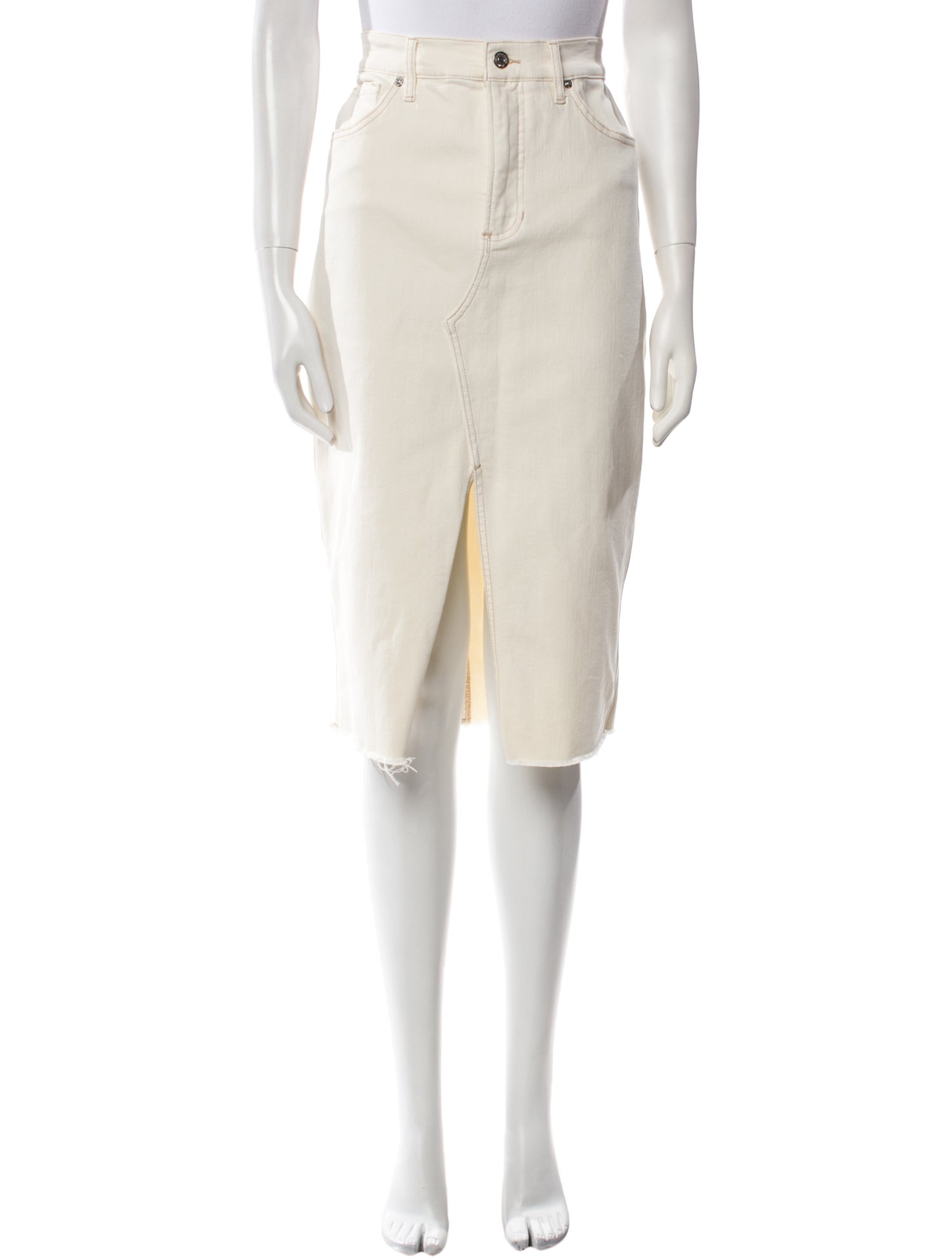 Veronica Beard Raw-Edge Trim Knee-Length Skirt