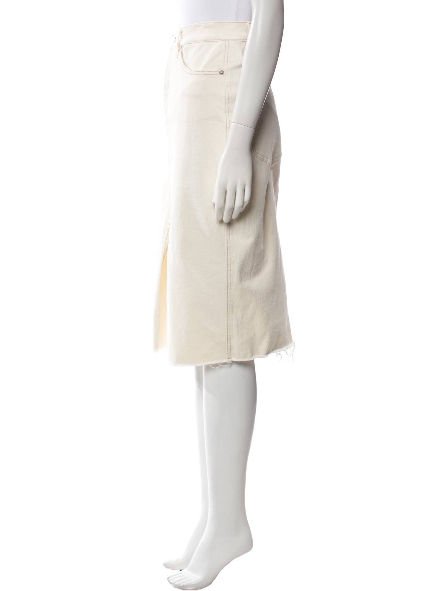 Veronica Beard Raw-Edge Trim Knee-Length Skirt