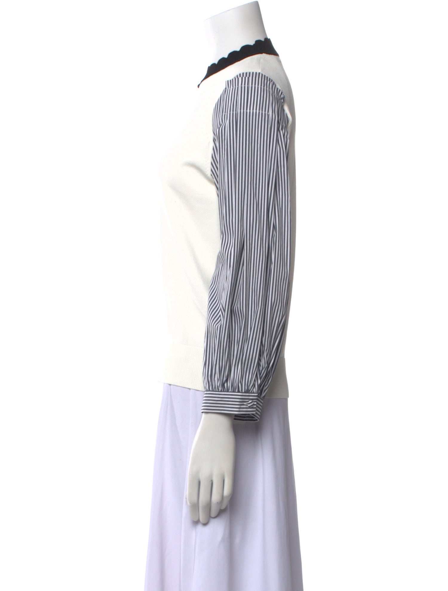 Veronica Beard Striped Mock Neck Sweatshirt