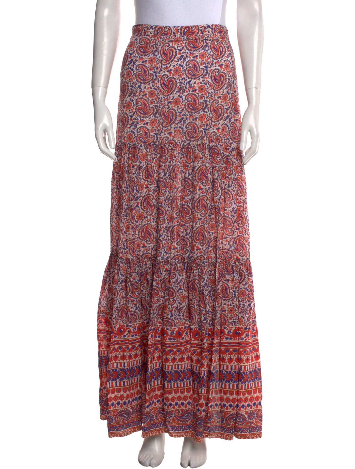 Veronica Beard Paisley Print Long Skirt