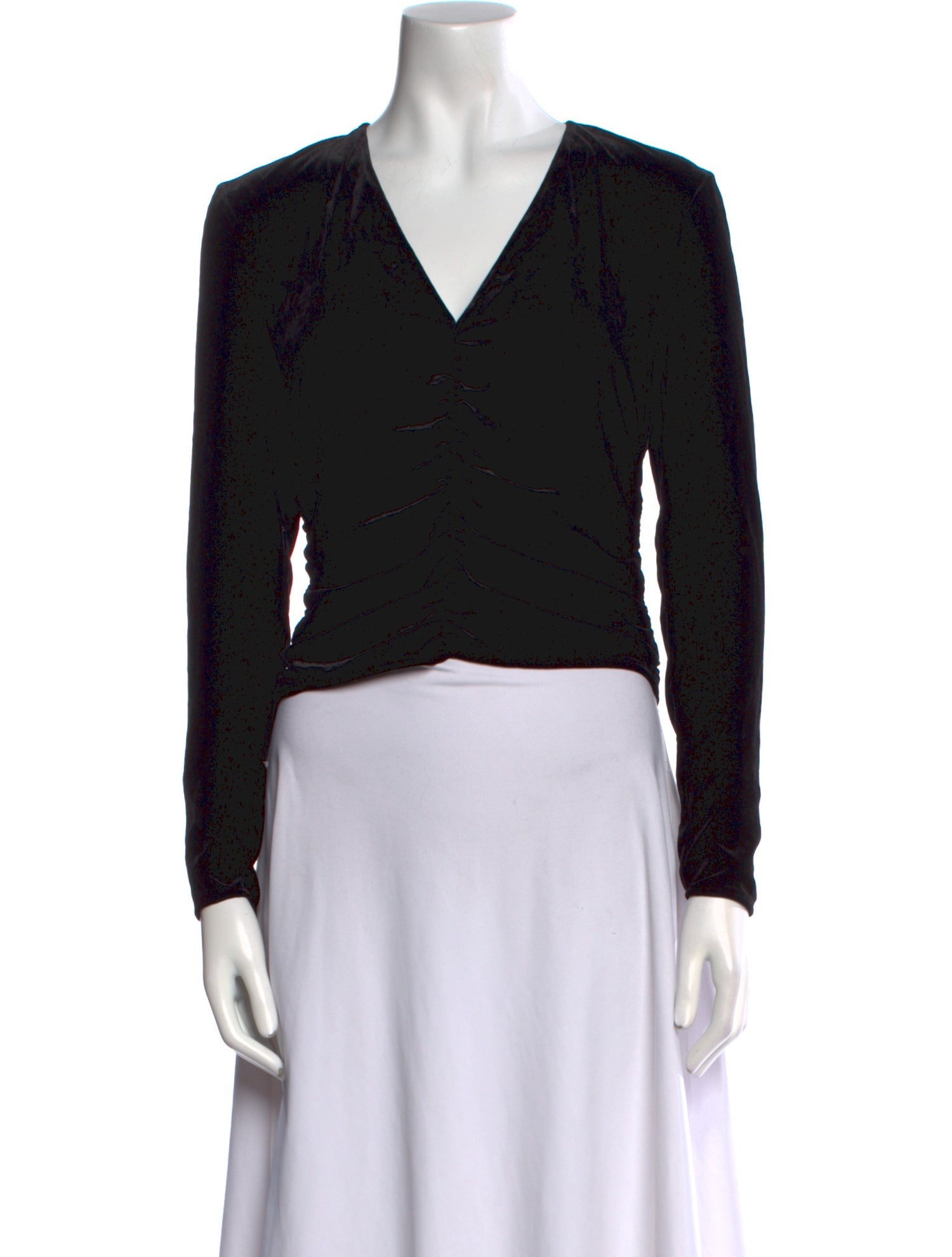 Veronica Beard V-Neck Long Sleeve Crop Top w/ Tags