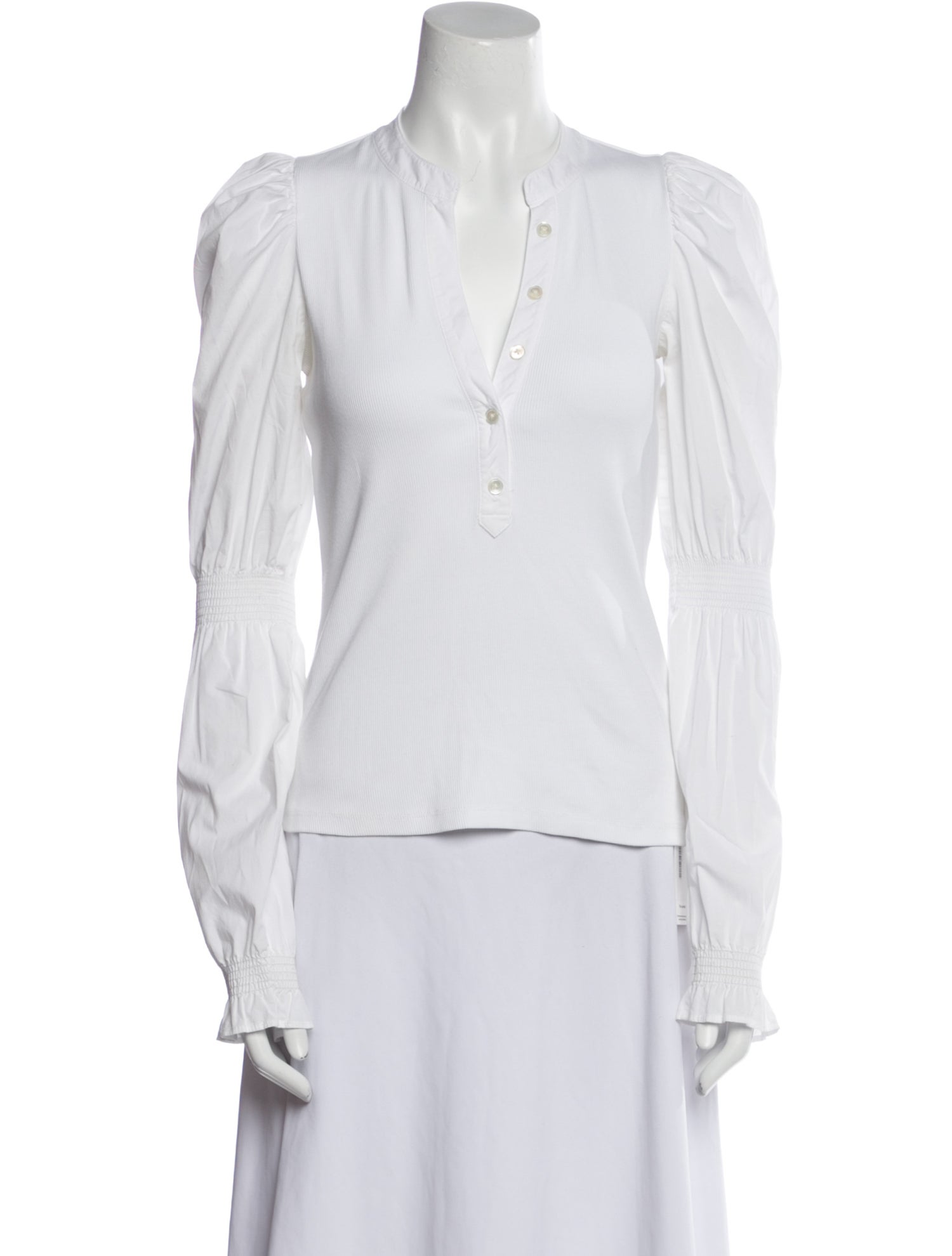 Veronica Beard V-Neck Long Sleeve Top