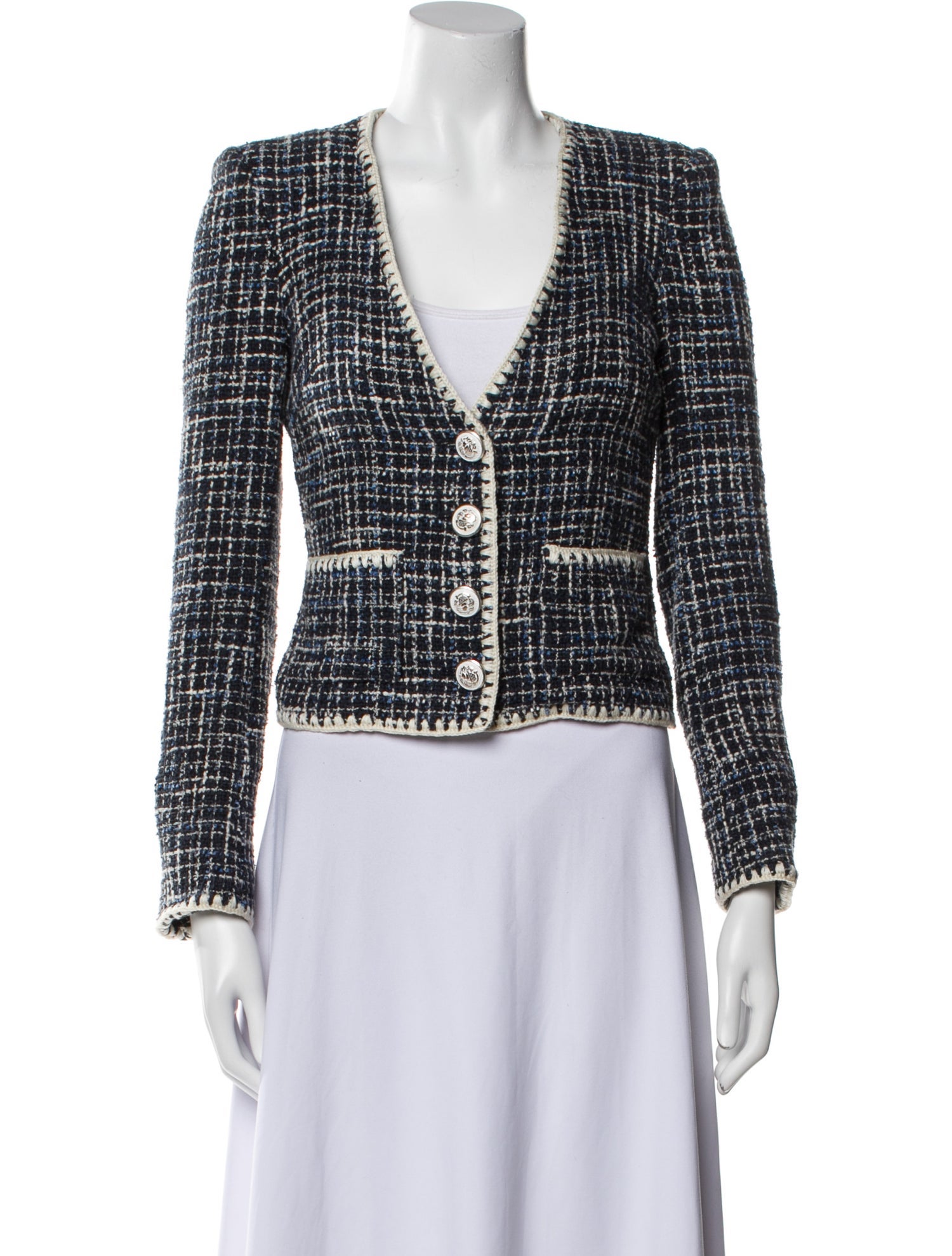 Veronica Beard Plaid Print Evening Jacket