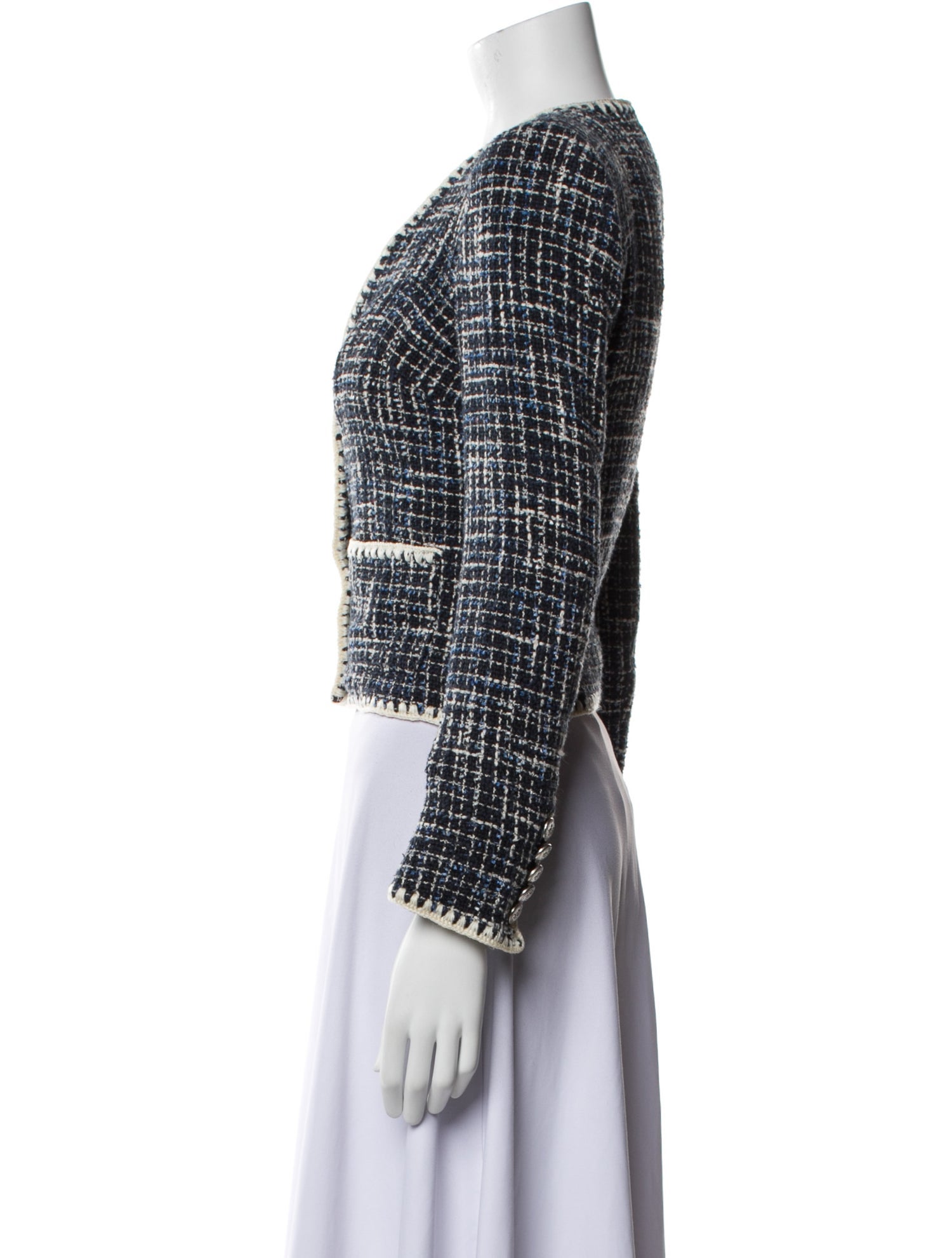 Veronica Beard Plaid Print Evening Jacket