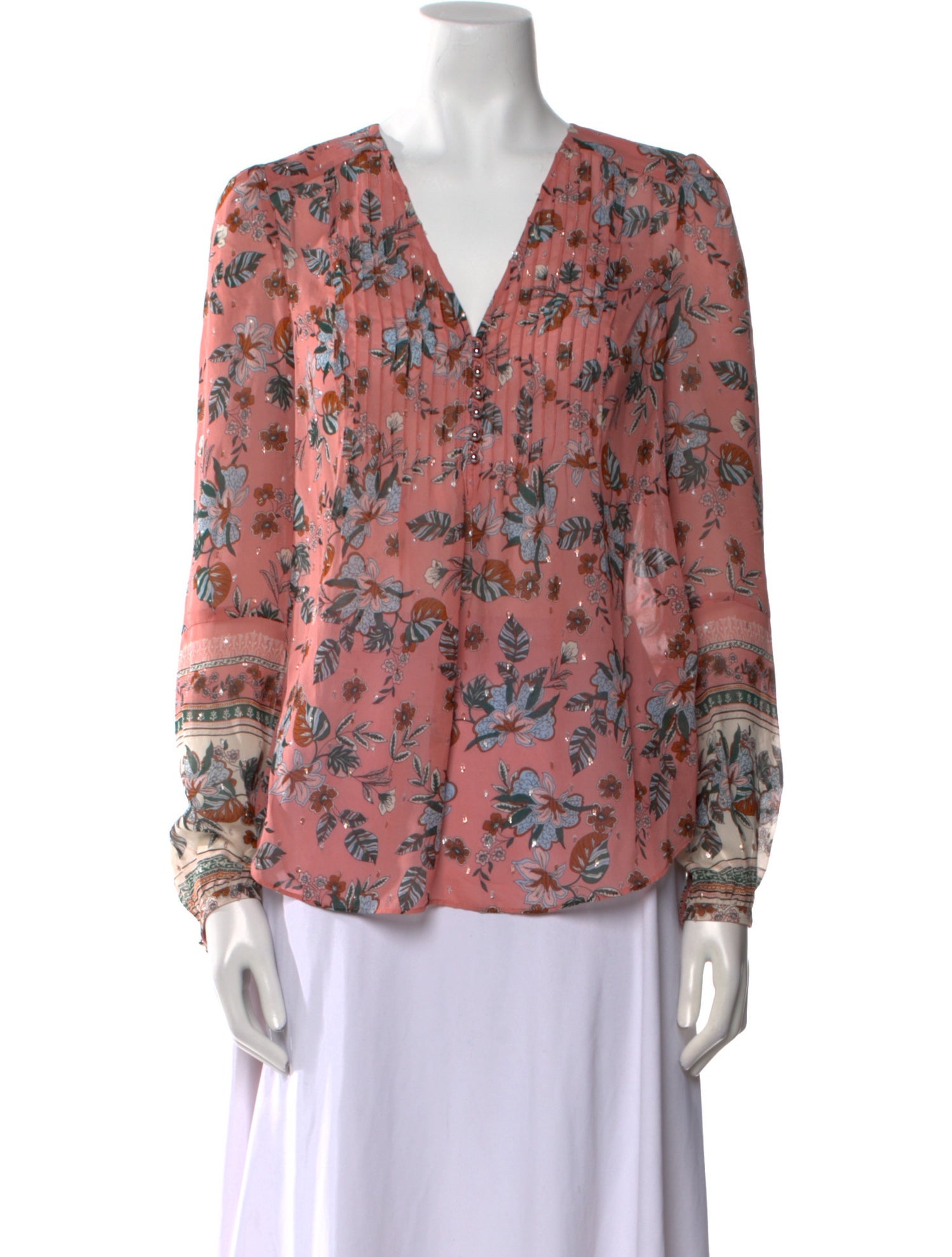 Veronica Beard Silk Floral Print Blouse