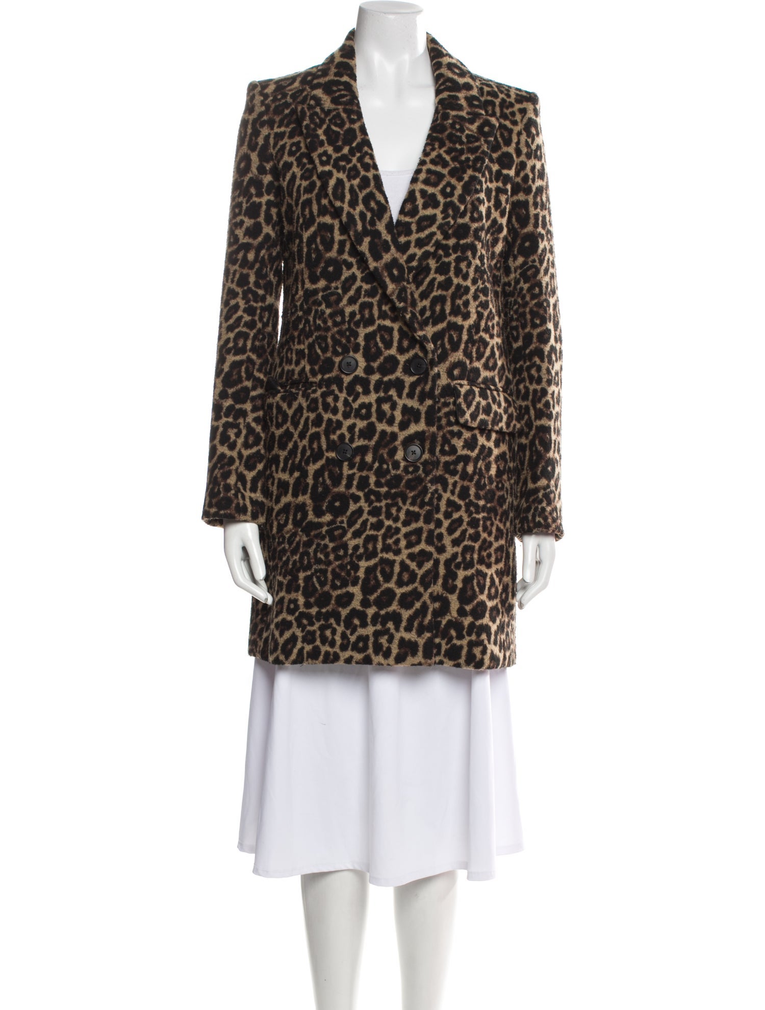 Veronica Beard Animal Print Peacoat